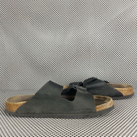 Birkenstock Arizona Sandals Adult Size 40 Black Leather Casual Made In Germany - Picture 4 of 11